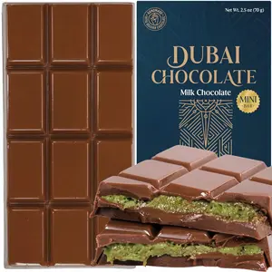 Dubai Chocolate Bar Pistachio 2.5oz Mini Treat Premium Milk Chocolate with Kadayif & Pistachios Viral Candy Gift Box - Snack, Bonbon