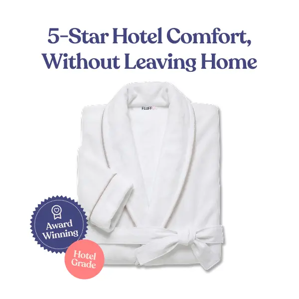 FluffCo Fluffy Hotel Bathrobe - Luxury Plush Loungewear with Belt, Shawl, Perfect Fit for Women & Men