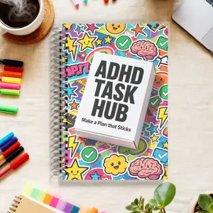 ADHD PLANNER Notebook Planner - The Ultimate To-Do List Notepad for the ADHD Brain, Categorize Everything from Calls to Research for Maximum Focus, A5, 108 Pages, Spiral Bound for Easy Use
