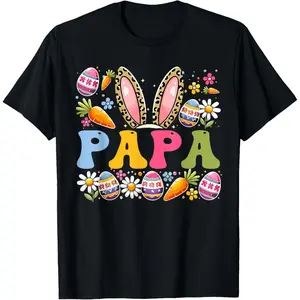 Adorable Papa Easter Rabbit Ears TShirt for Grandfathers Celebrating Easter Day