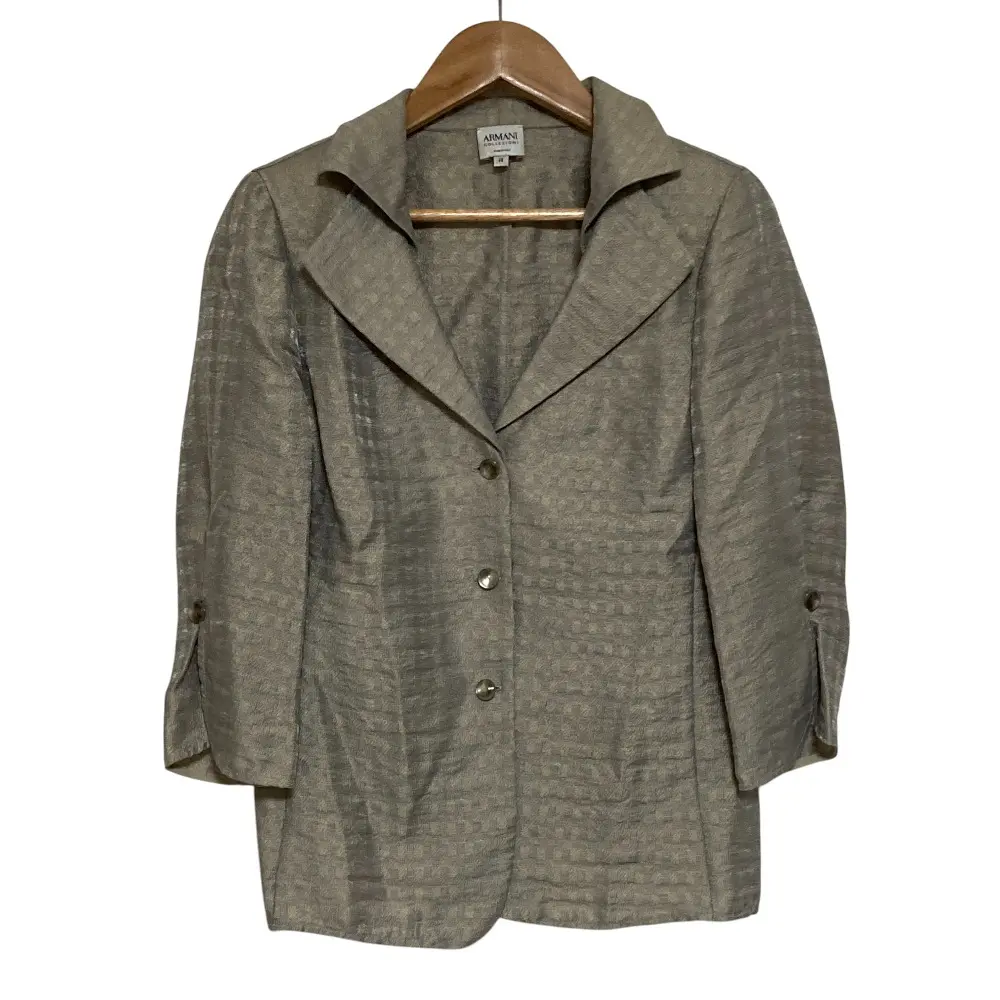 Pre-owned Giorgio Armani Polyester Small Leather Goods Armani Collezioni Rayon Tailored Jacket