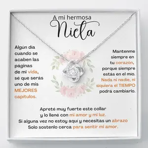 A Mi Hermosa Nieta – Sé Que Serás Uno De Mis Mejores Capítulos – Collar de Nudo de Amor, Regalo para Mi Nieta, Joyería con Tarjeta de Mensaje, Regalo de Cumpleaños, Navidad o Graduación, Detalle Especial de Abuelo o Abuela para Su Nieta