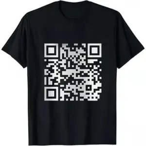 FU QR Code Graphic T-Shirt - Men's Black Cotton Crew Neck Short Sleeve Casual Tee, Comfortable & Stylish Streetwear