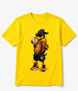 Men's Slim Fit 3D Cartoon All-Over Print Tee – Casual Short Sleeve, All Seasons