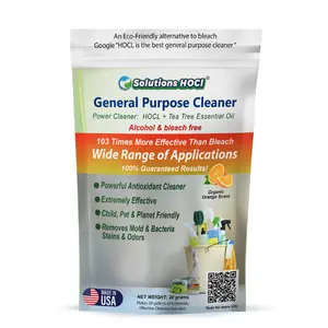 SolutionsHOCl All Purpose Powder Cleaner Orange Scent 20g – Multi-Surface Cleaner for Kitchen Appliances, Stainless Steel, Grills, Tiles, Glass Cooktops – Eco-Friendly Cleaning Supplies