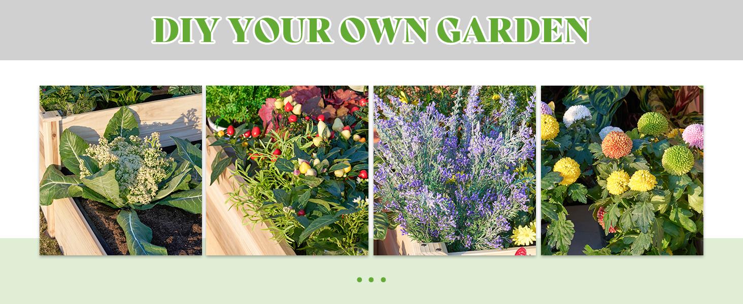 [Spring Sale] AMERLIFE Raised Garden Planter - 12x12x2 ft H-Shaped Wooden Garden Bed, 180 cu. ft Capacity, Wooden Planter Box with Double Layer Design for Outdoor Patio & Garden