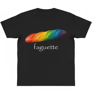 Faguette Pride shirt Funny Pride French Gay Joke Unisex Tee LGBT Baguette y2k fashion Streetwear Casual Top Trending Gift for Gay Friend Stupid Meme Shirt Casual Classic