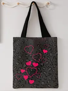 Heart Pattern Tote Bag, Fashionable Casual Storage Bag, Stylish Tote Bag, Trendy All-match Bag for Daily Shopping Office and Various Occasions
