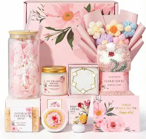 Gifts for Women, 9Pcs Gift Baskets Unique Rose Self Care Set  Suhctuptx