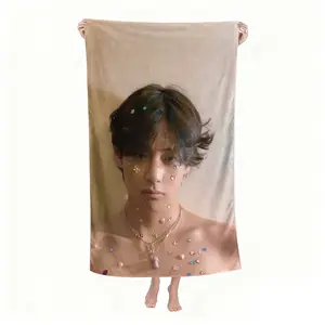 Kim Tae hyung  beach towel, soft texture, beach blanket, is a soft and lightweight sand blanket for travel, swimming pool, surfing, yoga, camping, travel towels, personalized towels. Is Christmas, Holidays, Birthdays, Halloween