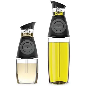 Olive Oil Dispenser Bottle with Pump - 2 Pack Oil Dispenser for Kitchen, Glass Oil and Vinegar Dispenser Set, Measured Cruet for Cooking - Ideal Oil Bottles for Kitchen Gadgets & Gifts, by Belwares