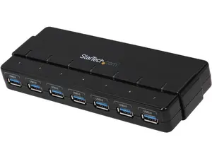 StarTech.com ST7300USB3B 7 Port USB 3.0 Hub - 7 x SuperSpeed USB 3.0 - with Power Adapter - USB 3 Hub - USB Splitter - Powered USB 3.0 Hub - USB Extender