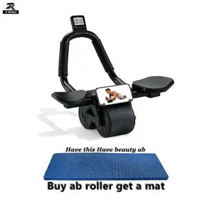 Automatic Rebound Ab Roller Wheel - Timer Function for Effective Core Muscles Training Maquina Abdominal es Trainer Fitness detachable handle total body workout Device, ab Exercise Equipment,elliptical,gym stuff,back extension machine,home gym equipment