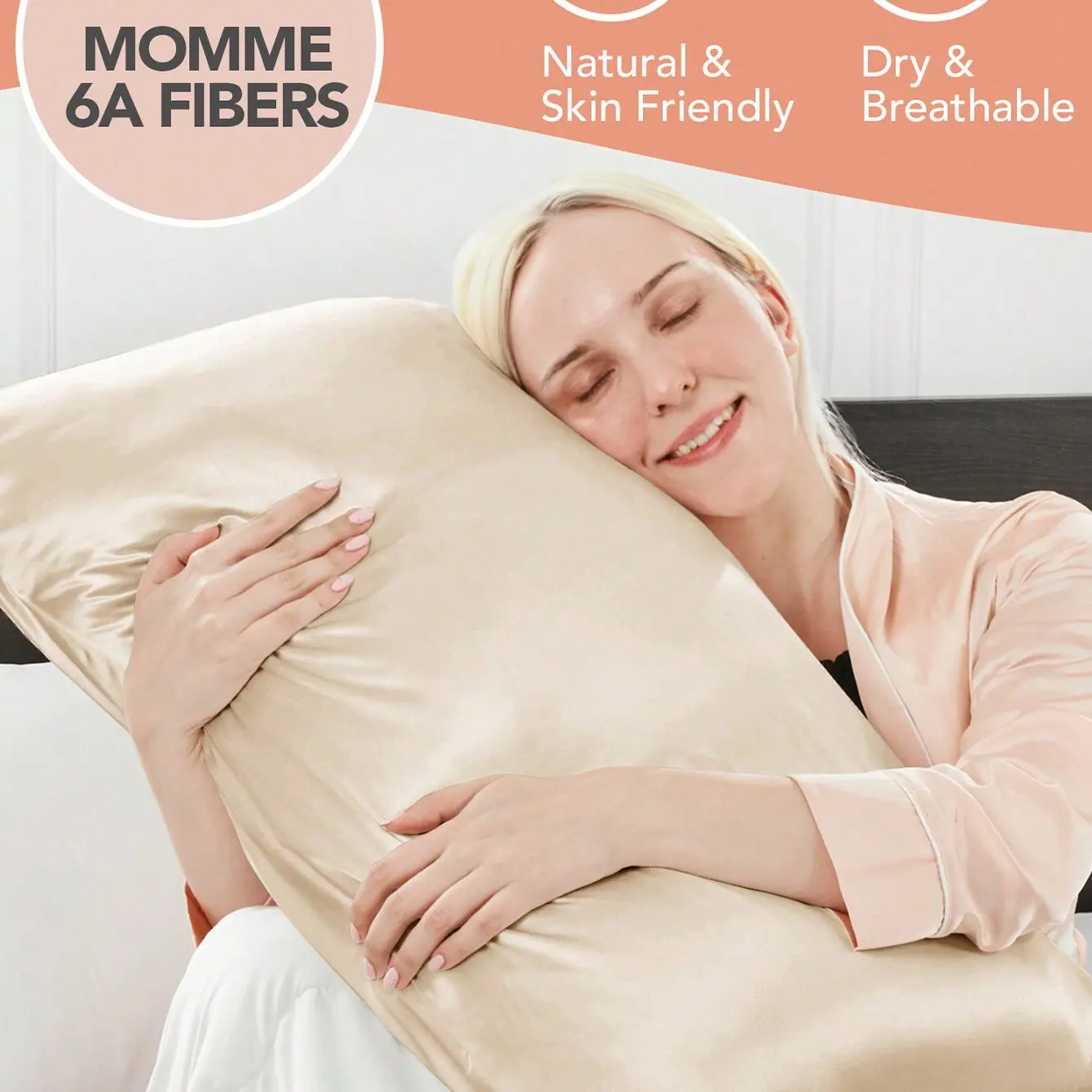 Deconovo 100% Mulberry Silk Pillowcase Set of 2 - 22 Momme Hypoallergenic Silk Fibers for Hair & Skin