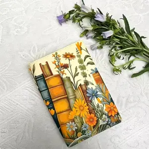 Flexible A5 Softcover Sleeve with Floral Design, Durable Artistic Book Cover for Notebooks, Diaries, Journals, Luxurious Accessory for Teachers and Book Lovers