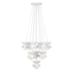 Pacha 10-Light Chandelier in White Cashmere by Breegan Jane
