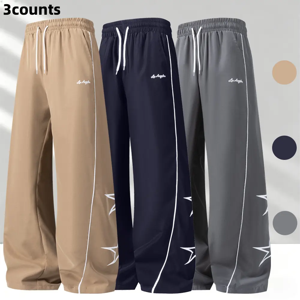 Multi-pack all-season casual pants for men and women—fashionable youth streetwear brand with unique patterns; athletic wide-leg long pants, loose fit, Menswear, Trouser summervibes,