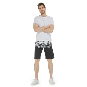 Men Hawaiian Board Shorts in Honu Turtle Wave Black