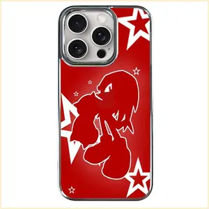 KNUCKLES the Hedgehog Electroplated TPU iPhone Case - Red Star Design Minimalist Shockproof