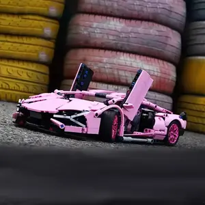 1248 Piece Creative Super Car Building Blocks Set Toy, Racing Model Desktop Decoration, Promotes Friendship and Family, Vehicle Models Gift, Building Block Sets