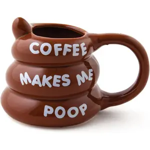 funny mugs - Coffee mug with funny sayings - Coffee makes me poop cups for women, men - Cool adult gifts - 14 ounces