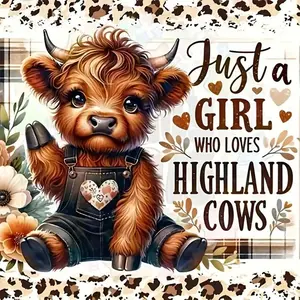 Highland Cow Pattern DIY Diamond Arts Colorful Painting Kit without Frame, DIY 5D Diamond Arts Colorful Painting Kit, Wall Art Decor for Home, Diamond Painting Kits