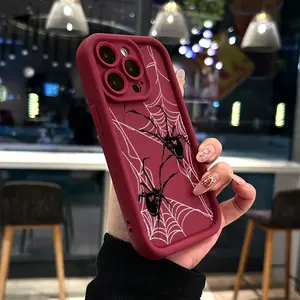 Comprehensive Drop-Resistant Phone Case with a Black Spider Design, Offering Camera Protection for Various iPhone Models Including iPhone 17 E Air Pro ProMax iPhone16 15 14 Plus 13 12 Mini 11 X XS XR