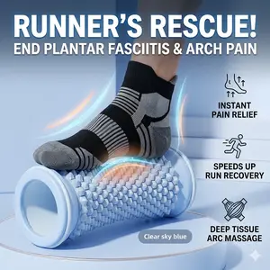 Plantar Fasciitis Relief Foot Roller – Deep Tissue Manual Massager for Sore Feet, Trigger Point Massage Stick for Arch Heel Pain Recovery, At-Home Self Myofascial Release Tool