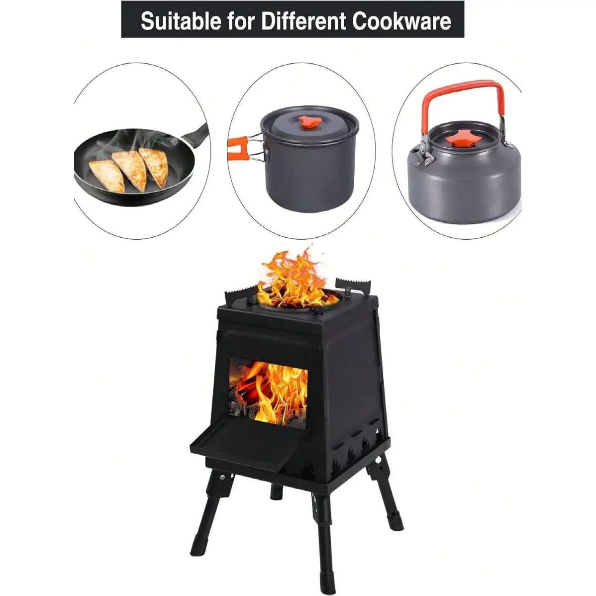 Camping Wood Burning Stove - Foldable Camping Cooking Charcoal Stove |   Outdoor Grill Stove, Camping Gear For Survival, Emergent Preparedness, Picnic