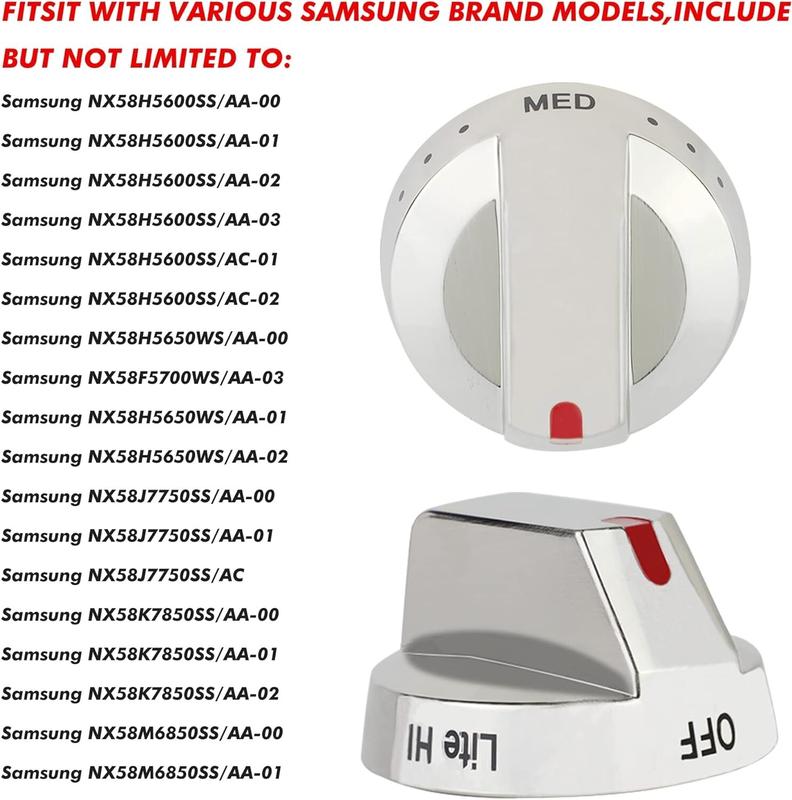 5 Pk DG64-00473A Top Burner Control Knob Replacement for Samsung Gas Range Oven