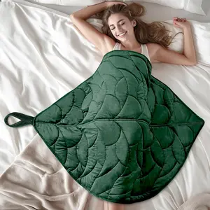 Weighted Lap Blanket 7 lbs 41" x 53", Cozy Luxury Velvet Small Weighted Blanket, Portable Travel All-Season Blanket for Adults, Relaxation Gift for Mom Women Wife, Green