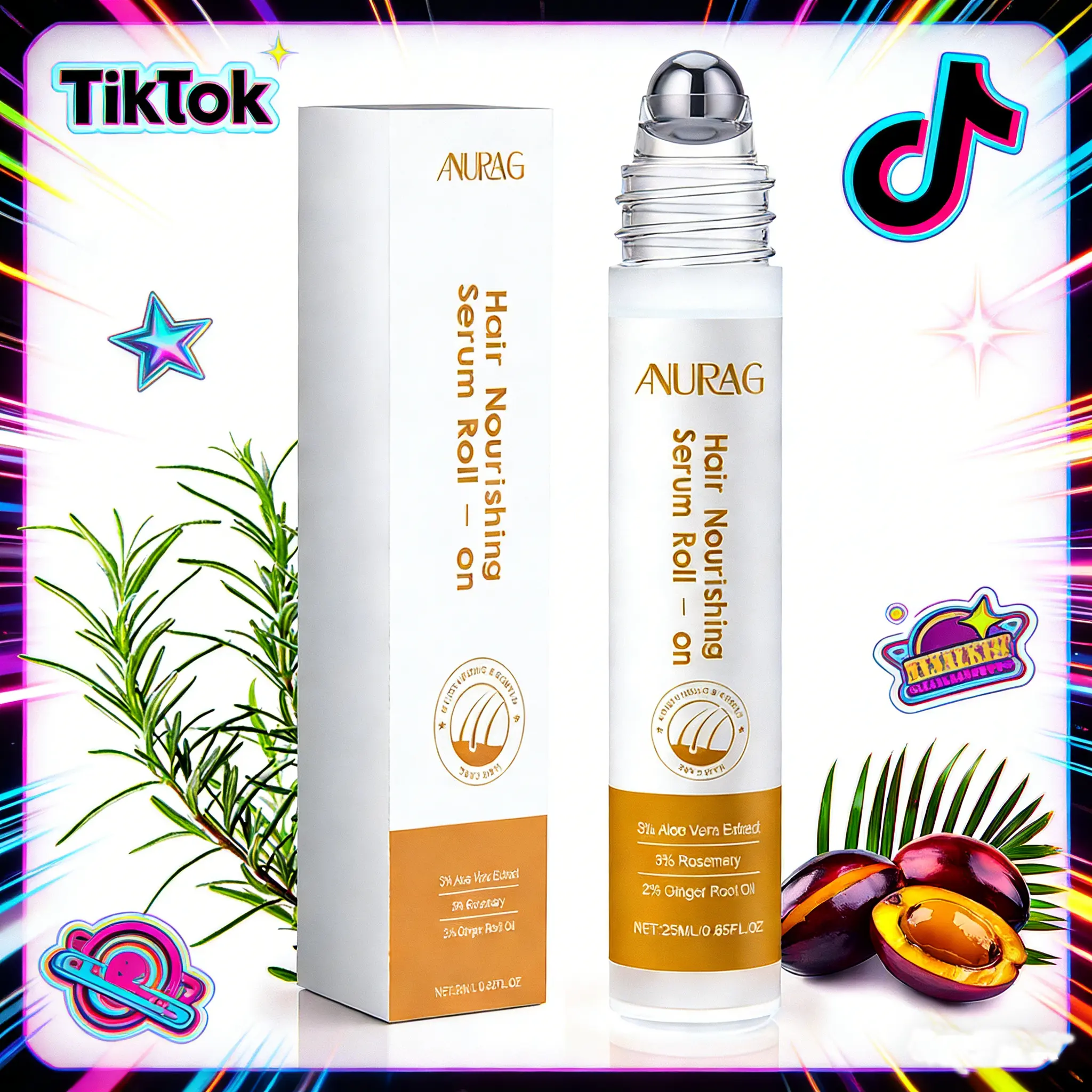 【2 PCS】 Advanced Hair Density Roll-On Serum 25 ml | 5% Saw Palmetto, 3% Rosemary, 1% Caffeine Herbasome & 3% Fenugreek | Scalp Serum for Reduced Hair Fall | Men & Women #SummerWins #DealsForYouDays