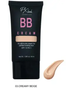 Prolux Px Look All-in-One BB Cream SPF 15 Hydrating Dewy-Finish Concealer 3 Creamy Beige 2-in-1 Moisturizing Foundation Makeup