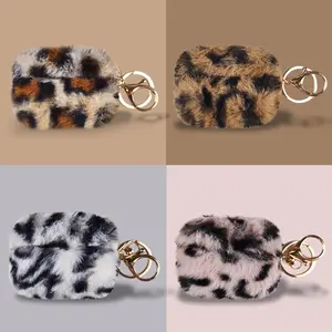 The soft case is suitable  AirPods Pro3. The leopard print plush earphone case is suitable for AirPods 4 3 2 Pro2 with keychains