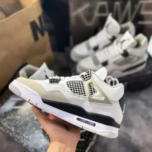 JD4 Military Black Sports Sneakers White Grey – Unisex Sports Shoes with a Stylish Color Combination | Clever Man Store