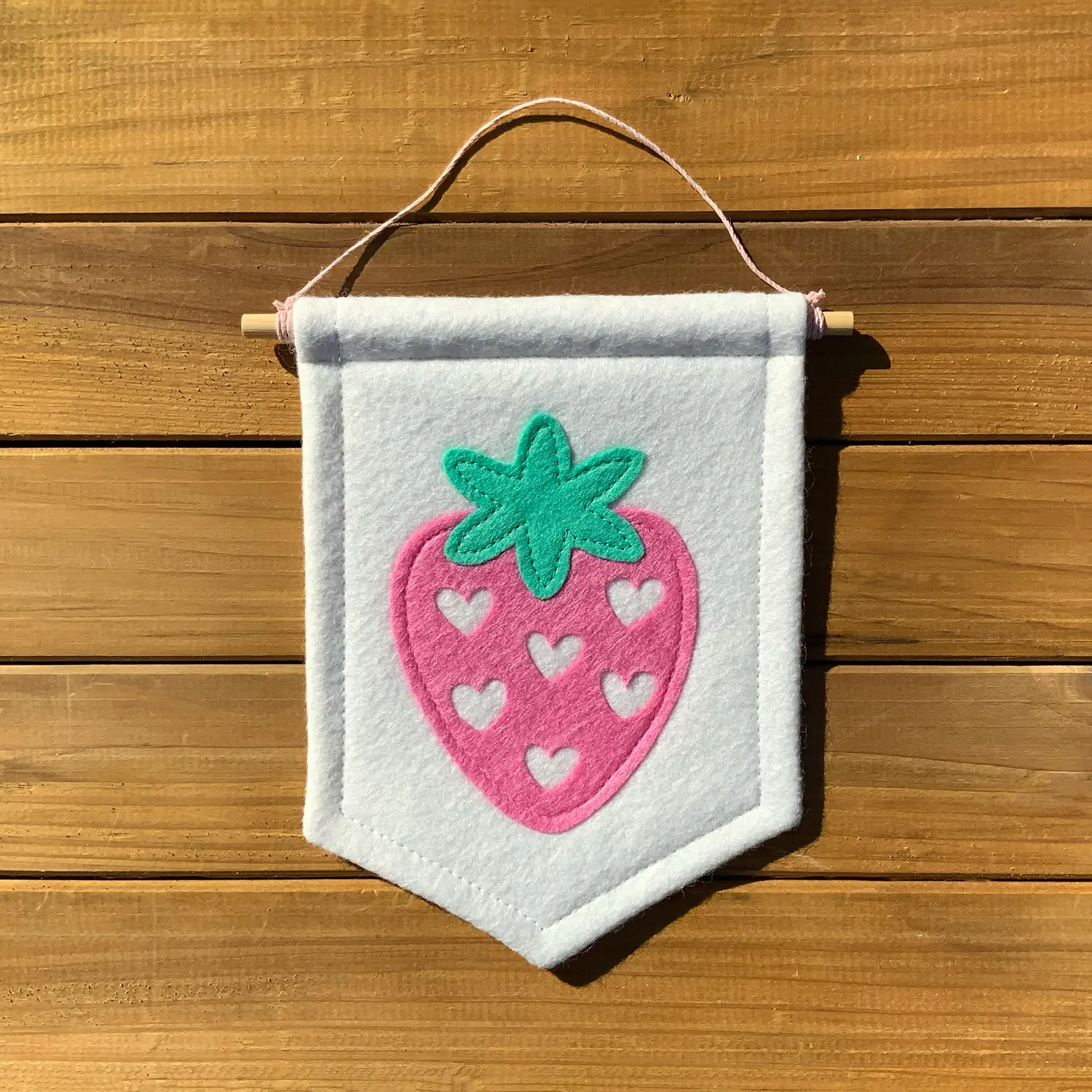 Strawberry Mini Felt Handmade Banner