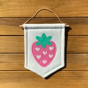 Strawberry Mini Felt Handmade Banner