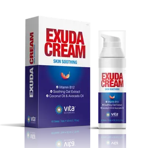 Vita Sciences Exuda Cream – Eczema Relief & Dry Skin Soothing with Vitamin B12, Oat Extract, Coconut & Avocado Oil – Fragrance-Free, Non-Greasy, Hypoallergenic Moisturizer