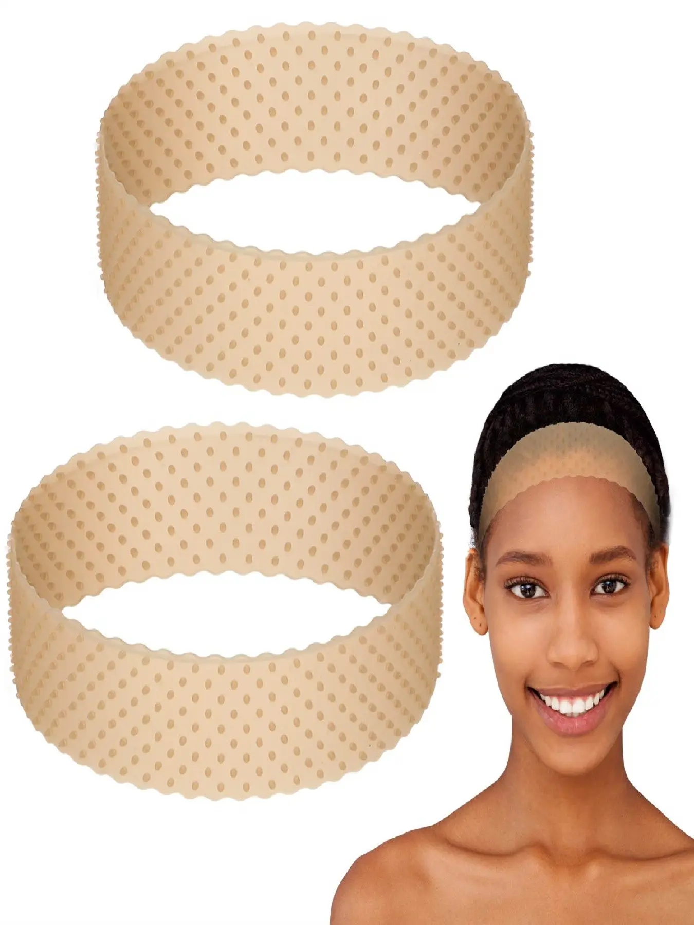 2 Pcs Silicone Wig Grip Band Snatch Proof Wig Band No Slip Silicone Headband Bulk Elastic Fixed Gripper Holder for Men Women Sports Yoga Headbands For Wigs Elastic Fashion Headbands Non Slip Headbands Non Slip Hairbands