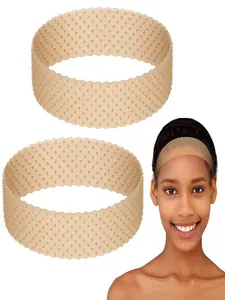 2 Pcs Silicone Wig Grip Band Snatch Proof Wig Band No Slip Silicone Headband Bulk Elastic Fixed Gripper Holder for Men Women Sports Yoga