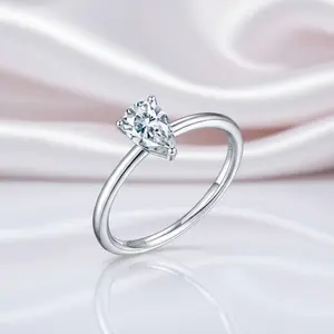 1.0Ct Pear Shape Diamond Option Solitaire Engagement Ring