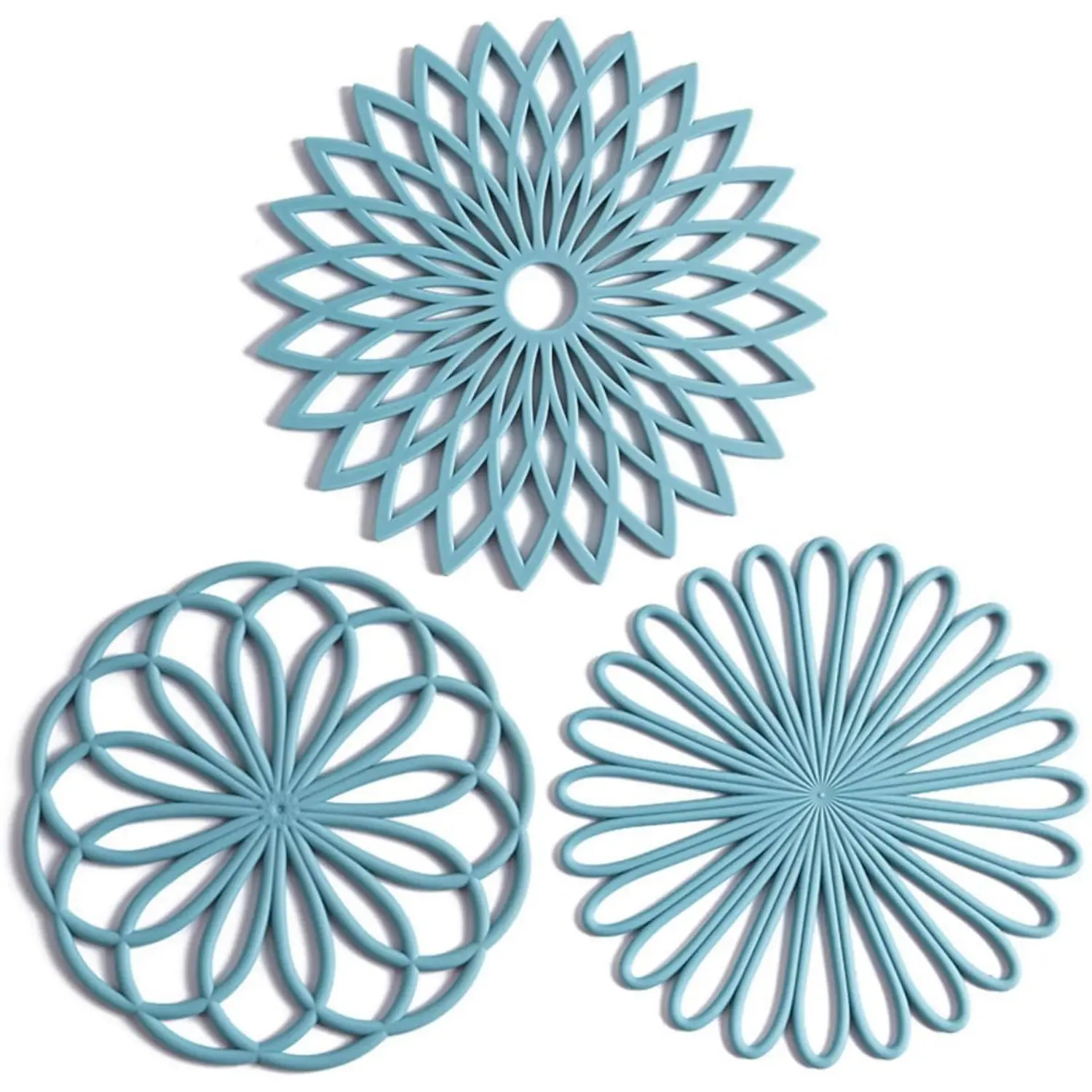 3Pcs Silicone Trivet Mat - Hot Pot Holder Hot Pads for Table & Countertop - Trivet for Hot Dishes - Non-Slip & Heat Resistant Modern Kitchen Hot Pads for Pots & Pans,Textiles & Soft Furnishings