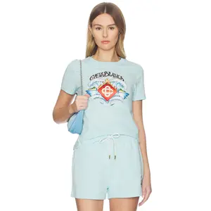 Casablanca Waves Fitted T-shirt in Blue