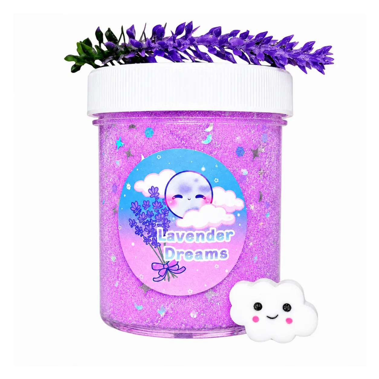 Lavender Dreams Cloud Slime – Fluffy Scented Slime with Charms