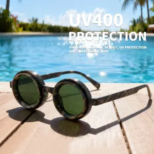 Cyxus Polarized Sunglasses UV400 Vintage Punk Style for Men and Women with 9-Step Light Reduction & Adjustable ND Filter P1323