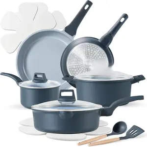 14 Pcs Ceramic Cookware Set, Pots and Pans Set Non Stick with Ceramic Coating, Induction Kitchen Sets