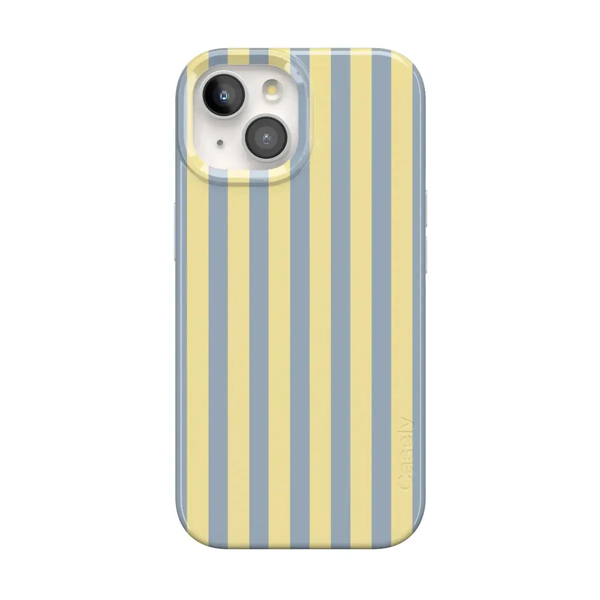 Casely iPhone 14 Plus Case | Coastline Stripes | Blue & Yellow | Compatible with MagSafe | Classic Ultra Thin Design