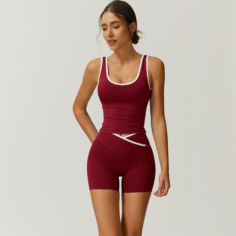 TimeOFF Color-Blocked Halter Crop Tube Top & Mid-Rise Shorts Set, Deep V-Back Cutout & Contrast Binding, Solves Stylish Support & Flattering Fit Need for Yoga, Fitness Classes & Active Lifestyle Scenarios,comfort sweat set,loungesetwomen,sweatsuits women TimeOFF Color-Blocked Halter Crop Tube Top & Mid-Rise Shorts Set, Deep V-Back Cutout & Contrast Binding, Solves Stylish Support & Flattering Fit Need for Yoga, Fitness Classes & Active Lifestyle Scenarios,comfort sweat set,loungesetwomen,sweatsuits women