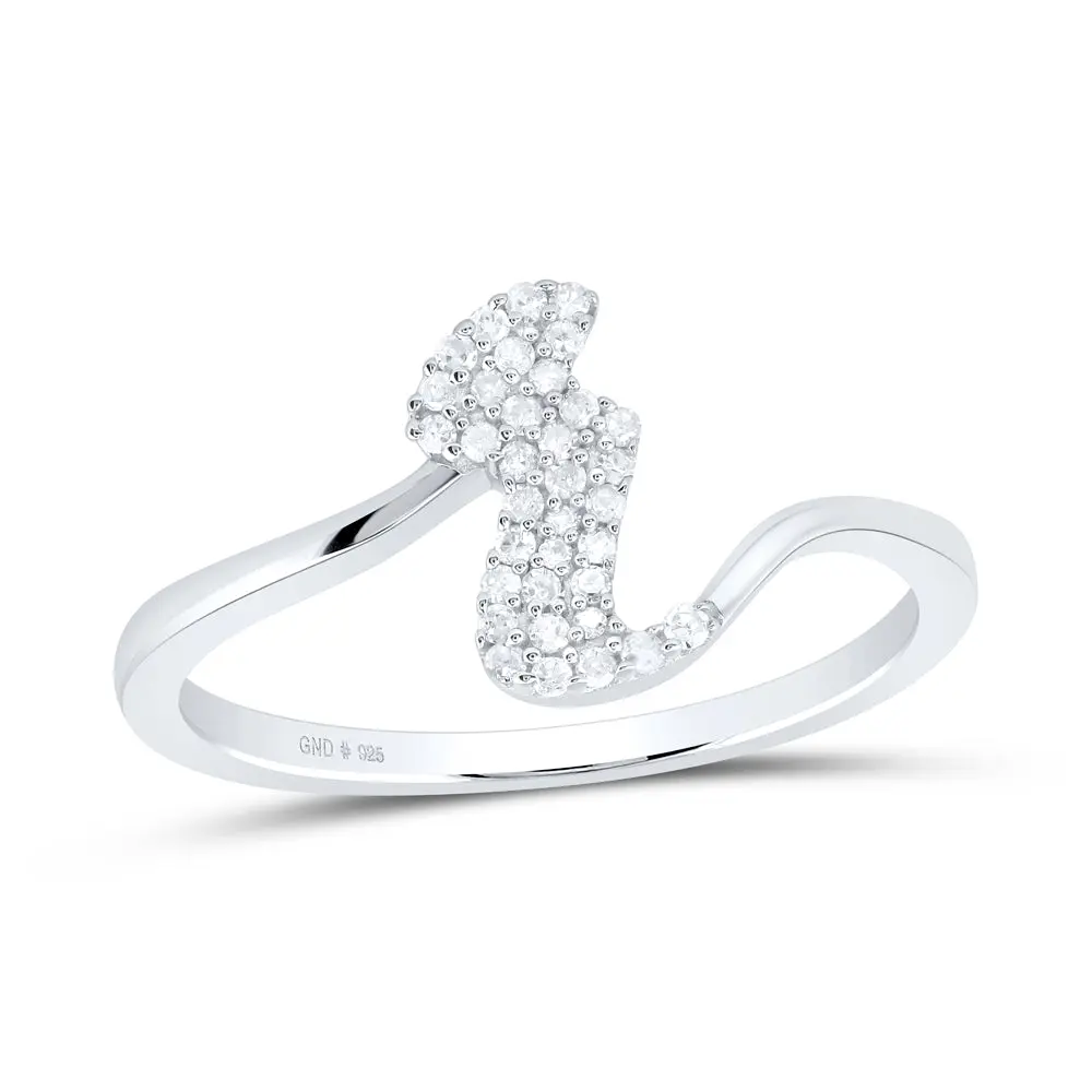 1/8Ctw-Nat Dia P1 Gift Initial "R" Ladies  Ring (1.64 grams)