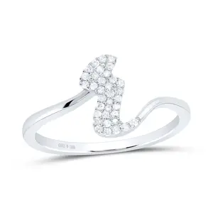 1/8Ctw-Nat Dia P1 Gift Initial "R" Ladies  Ring (1.64 grams)
